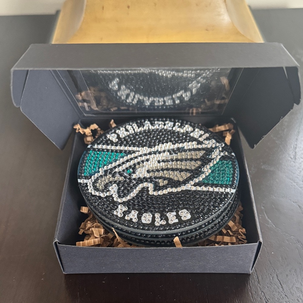 🦅 Handcrafted Philadelphia Eagles Diamond Art Coasters – Set of 4 Gift Ready - Picture 5 of 6